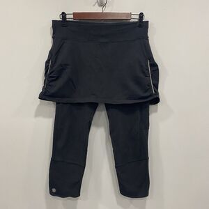 Athleta M Black Contender 2-in-1 Tennis Running Skirt Legging Combo 862116: READ